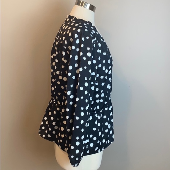 EUC J. Crew Polka Dot Peplum Blouse - Picture 4 of 9